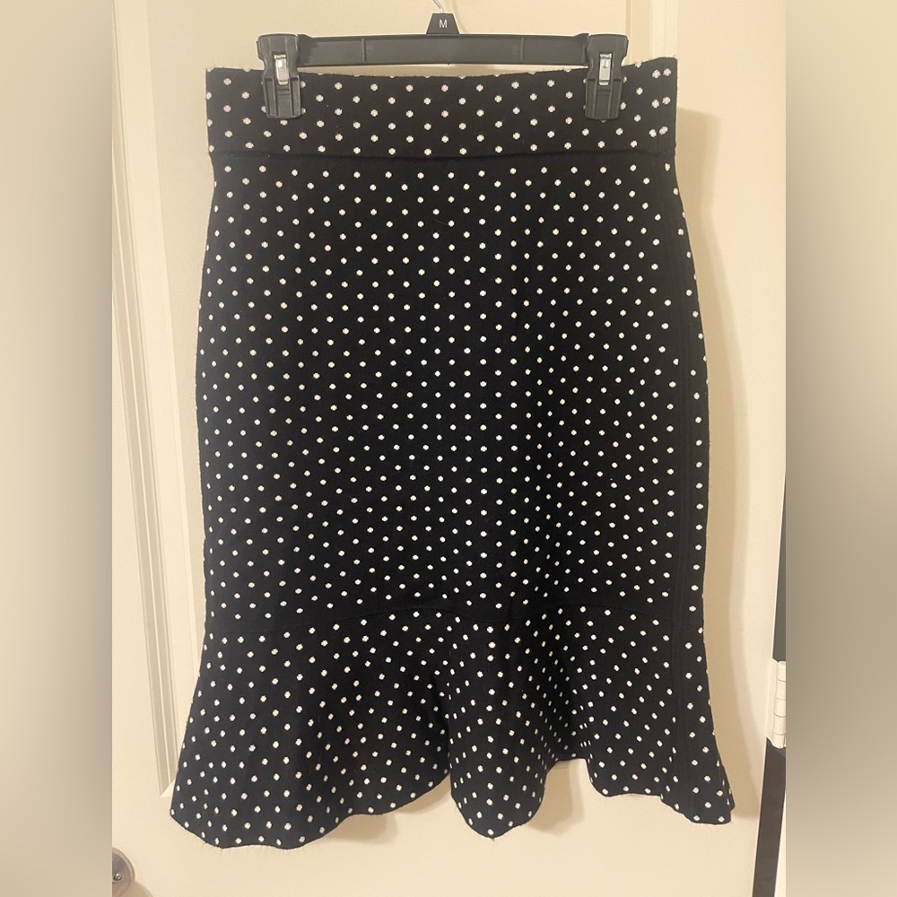 Anne Klein Long Dots Skirt Black And White